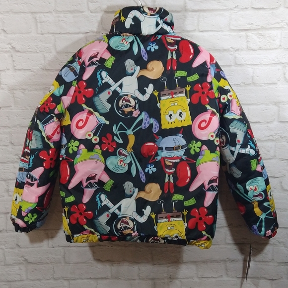 YSYS-B2 Members Only Nickelodeon SpongeBob SquarePants Reversible Puffer Jacket - Picture 12 of 12